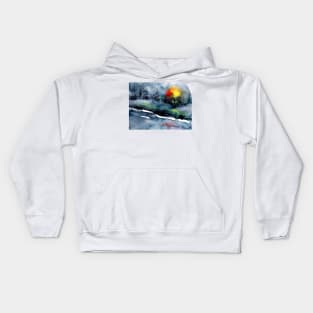 Wintertime landscape cd Kids Hoodie